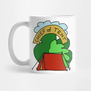 funny outdoor camping shirt - chief of tent Mug